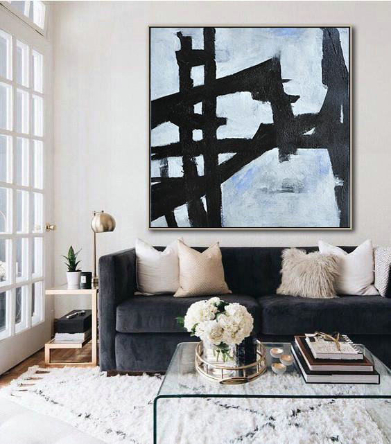 Handmade Large Contemporary Art,Oversized Minimal Painting On Canvas - Original Art For Sale By Artist